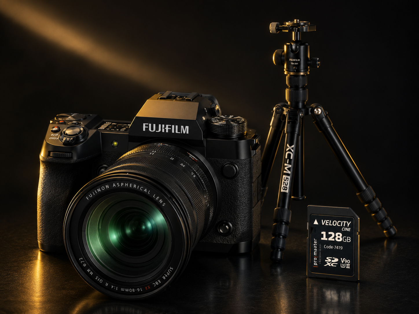 Fujifilm X-H2 Pro Bundle with XF 16-80mm f/4 R OIS WR Lens, XCM528 Tripod Kit & 128GB V90 Card
