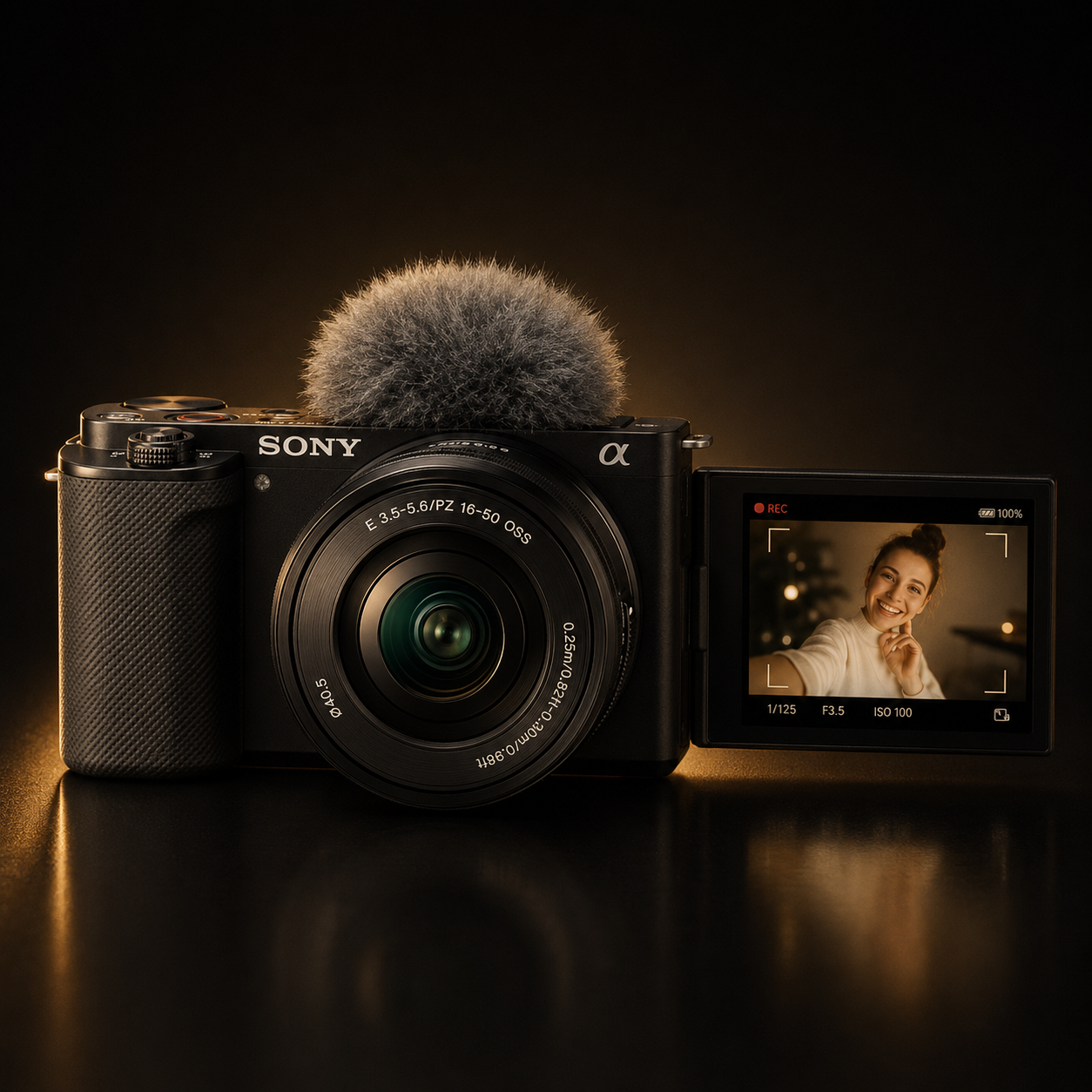 Sony Alpha ZV-E10 Mirrorless Vlog Camera Kit with E PZ 16-50mm f/3.5-5.6 OSS Lens – Black